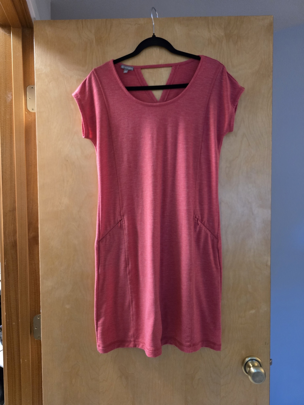 T By Talbots Pink Short-Sleeve Scoop-Neck Knit Dress